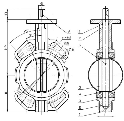 D71X Wafer Butterfly Valve